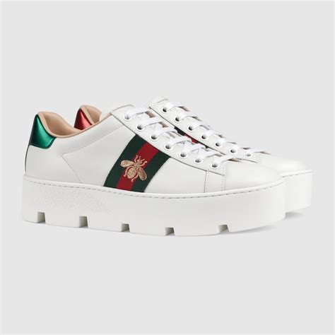 gucci ace embroidered sneaker ebay|Gucci bee platform sneakers.